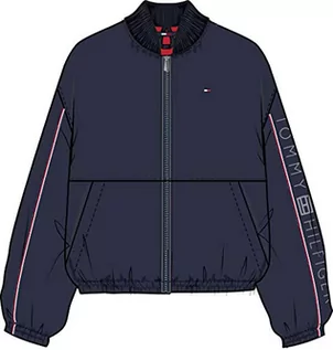 Kurtki i płaszcze dla dziewczynek - Tommy Hilfiger Dziewczęca kurtka z logo Essential, Twilight Navy, 140 cm - grafika 1