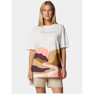 T-shirt damski Columbia Rolling Bend Graphic Oversized - Odzież trekkingowa damska - miniaturka - grafika 1