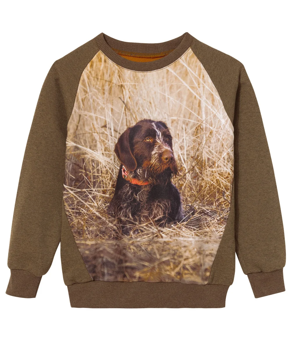 BLUZA DZIECIĘCA WADERA BRĄZOWA Z PSEM -110/116
