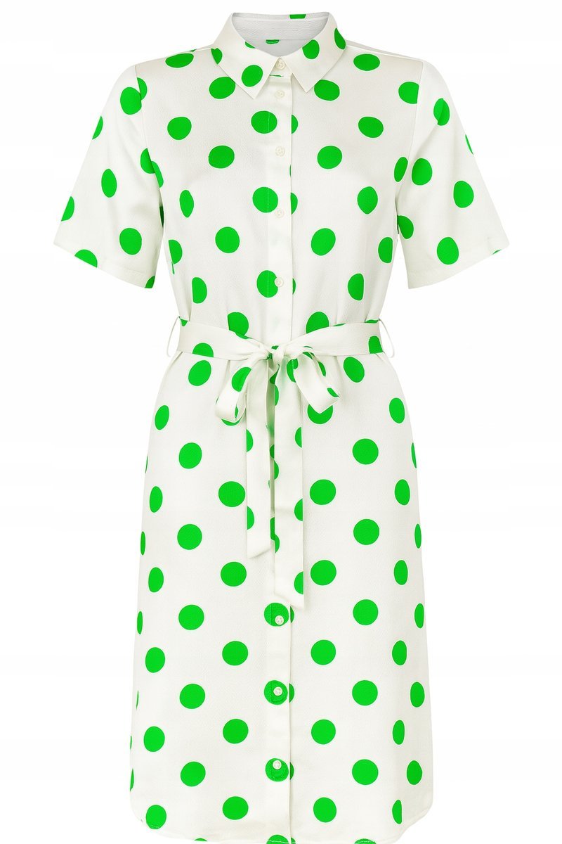 Sukienka VILA Kelly Green/DOTS rozmiar 34 NOWA z metką