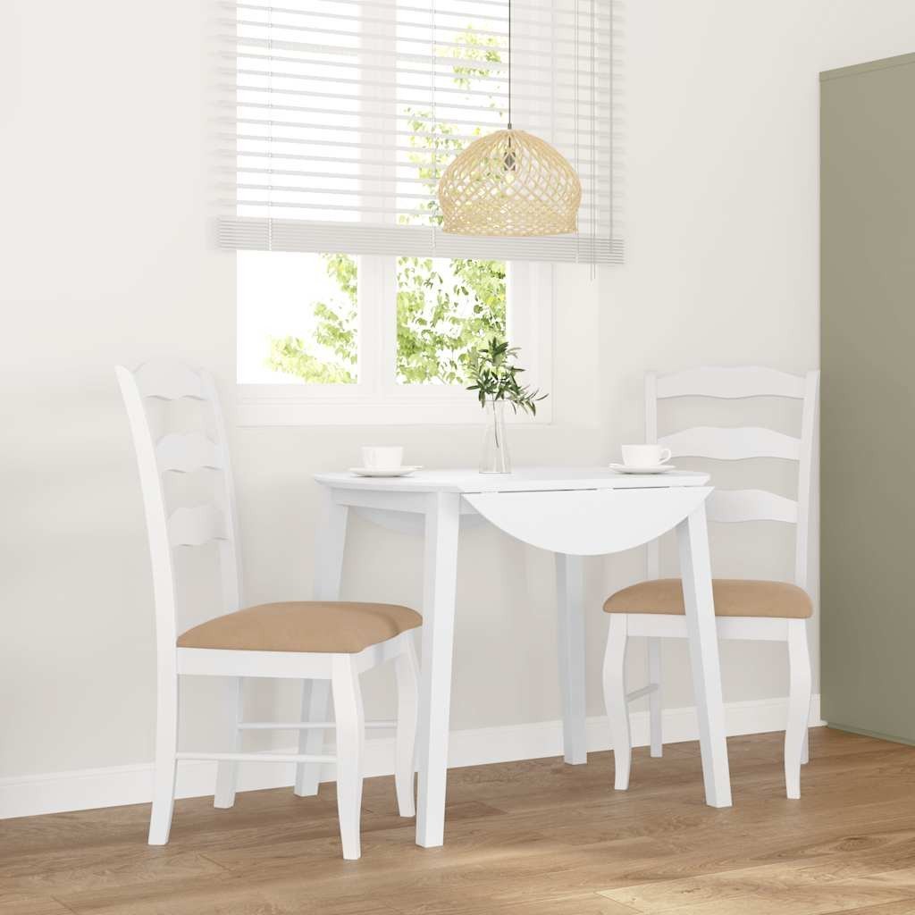 vidaXL Krzesła do jadalni z poduszkami 2 szt. Białe lite drewno gumowe