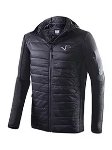 Black Crevice Hybrydowa kurtka męska w klasycznym stylu dzianinowym I męska kurtka funkcyjna z 2 kieszeniami na zamek błyskawiczny I męska kurtka hybrydowa I męska kurtka z kapturem - Kurtki męskie - miniaturka - grafika 1