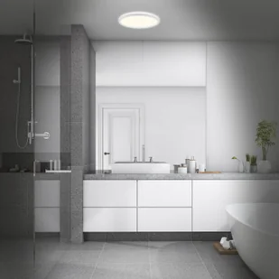 Briloner Łazienkowa lampa sufitowa LED Slim Drip, biała, Ø 42 cm - Lampy sufitowe - miniaturka - grafika 1