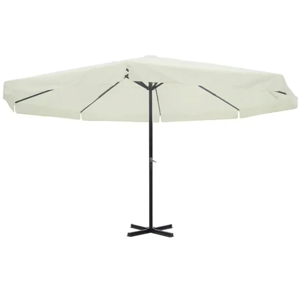 Parasol ogrodowy UV z korbką, biały, 3m x 500cm, aluminium, poliester 100