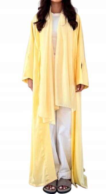SHEIN LUŹNA ŻÓŁTA NARZUTKA KIMONO Z DŁUGIM RĘKAWEM 11KA