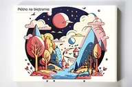 Malowanie po numerach - Pastelowa kraina, baśnie, bajki, drzewa, góry, malowanie po numerach, blejtram - miniaturka - grafika 1