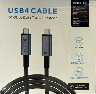 ECOBOX KABEL USB PD TYP-C DO TYP-C 240W CZARNY 40 GBPS - Kable USB - miniaturka - grafika 1