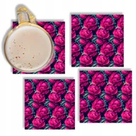 Gadżety dla niej i dla niego - Zestaw Podstawki Szklane pod Kubek 4 Szt Mix Wzory - miniaturka - grafika 1