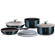 Zestawy garnków i patelni - Berlinger Haus KOMPLET GARNKÓW 9-ele CLICK &amp;amp COOK METALLIC LINE AQUAMARINE BH-6146 BH-6146 - miniaturka - grafika 1
