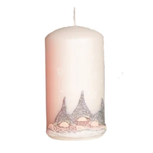 Świeca Gnomes słupek 7 x 9 cm biała - Świece - miniaturka - grafika 1