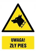 Akcesoria BHP - Tabliczka Uwaga! Zły pies 10x15cm PCV 1mm - miniaturka - grafika 1