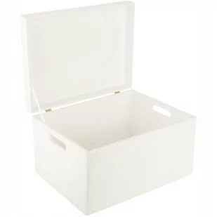 Drewniane pudełko skrzynka z wiekiem i uchwytami, 40x30x24 cm, białe, do decoupage dokumentów zabawek narzędzi - Pudełka i szkatułki - miniaturka - grafika 1