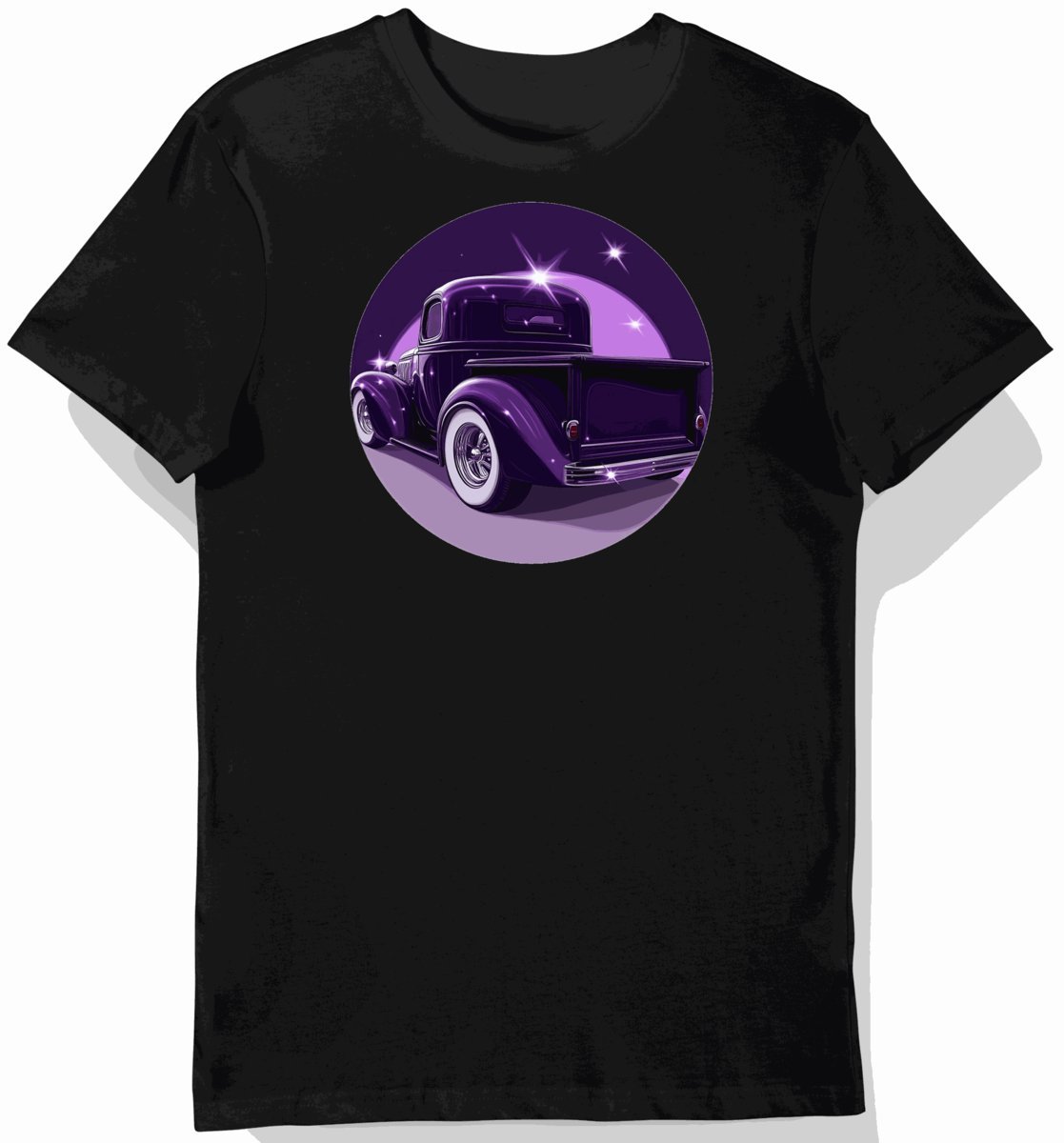 Koszulka męska czarna z motywem klasycznych ciężarówek 5855 3XL