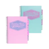 Zeszyty szkolne - Zestaw kołozeszyt w kratkę z przekładkami B5 100k Pukka Pad pastelowy morski, różowy 2 sztuki - miniaturka - grafika 1