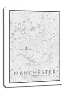 Obrazy i zdjęcia na płótnie - Manchester, OldTrafford mapa czarno biała - obraz na płótnie Wymiar do wyboru: 40x50 cm - miniaturka - grafika 1