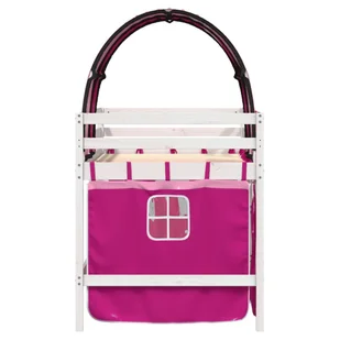 Dziecięce łóżko na antresoli, z tunelem, różowe, 80x200 cm Lumarko! - Łóżka dla dzieci i młodzieży - miniaturka - grafika 6