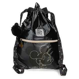 Plecaki worki - Disney Mickey Outline plecak czarny 35 x 46 cm poliester, czarny, plecak worek, czarny, plecak worek - grafika 1