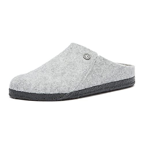BIRKENSTOCK Zermatt Shearling Kapcie z filcu wełnianego z wyjmowaną wkładką, jasnoszare, rozmiar 36 EU wąskie, szary, 36 EU