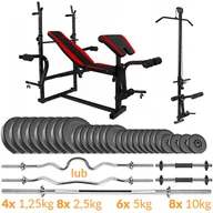 Ławki treningowe - Zestaw Kulturystyczny Sapphire Solid 150Kg Z Ławką Xg500, Gryf Prosty + Lekkołamany - miniaturka - grafika 1