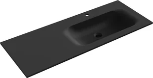 Mexen Vela umywalka wpuszczana w blat prawa 121 x 46,5 cm, czarna mat - 25231271P - Umywalki - miniaturka - grafika 1