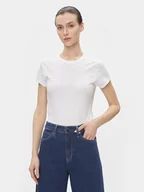 Koszulki i topy damskie - Calvin Klein T-Shirt Smooth Cotton Baby Tee K20K206794 Biały Slim Fit - miniaturka - grafika 1