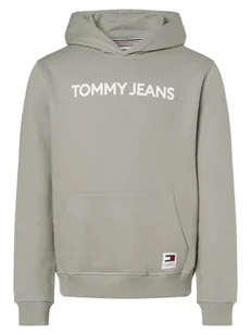 Tommy Jeans Męska bluza z kapturem Mężczyźni Bawełna zielony nadruk, S - Bluzy męskie - miniaturka - grafika 1