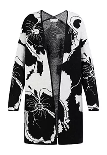 Swetry damskie - aleva Damski kardigan z dzianiny, czarny biały, XL-XXL - grafika 1