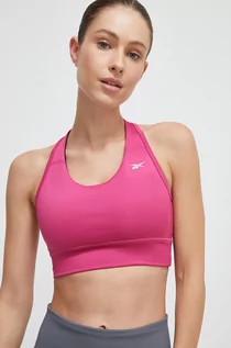Bielizna sportowa damska - Reebok biustonosz sportowy Identity Training kolor różowy gładki - grafika 1