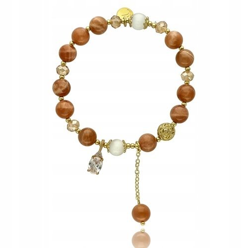 Bransoletka Pozłacana Z Kamieni Słonecznych Lovely Stones + Pudełko