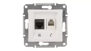 Schneider Electric Schneider Sedna biały gniazdo teleinformatyczne SDN5100121 - Gniazdka elektryczne - miniaturka - grafika 1