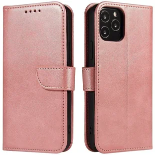 Magnet Case elegancki futerał etui pokrowiec z klapką i funkcją podstawki Xiaomi Redmi Note 10 / Redmi Note 10S różowy - Etui i futerały do telefonów - miniaturka - grafika 1
