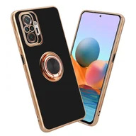Etui i futerały do telefonów - Pokrowiec Do Xiaomi RedMi NOTE 10 PRO Etui w Glossy Czarny - Złoto magnetycznym Obudowa Case Cover Ochronny Cadorabo - miniaturka - grafika 1