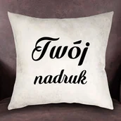 Gadżety dla niej i dla niego - Biała poduszka Leathaire z Twoim nadrukiem - miniaturka - grafika 1