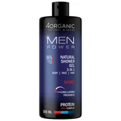 Żele pod prysznic dla mężczyzn - 4Organic Men Power, naturalny żel pod prysznic 3w1, Sport, 500 ml - miniaturka - grafika 1