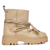 Śniegowce damskie - Śniegowce Tommy Hilfiger FW0FW08996 Beżowy - miniaturka - grafika 1