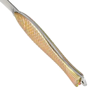 Nóż składany Mikov Fishlet 130 Gold, Stonewashed 420 (130-NZn-1/ZL STONEWASHED) - Noże - miniaturka - grafika 4