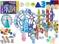Klocki - Świecące Klocki Magnetyczne, Tor Kulkowy Dla Kulek 120 Elementów Kulodrom - miniaturka - grafika 1