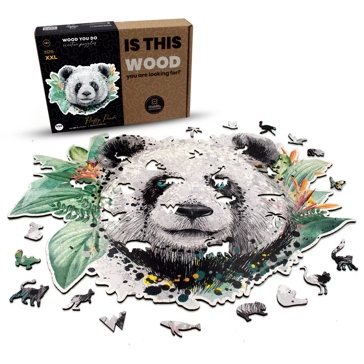 Puzzle Drewniane Puszysta Panda Xxl 550 Elementów