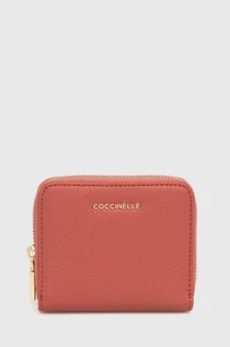 Portfele - Coccinelle portfel skórzany damski kolor czerwony - grafika 1