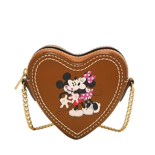 Fossil Damska torba Mickey and Friends brązowa skóra mini torebka SL10052216, brązowy, S, casual - Torebki damskie - miniaturka - grafika 1