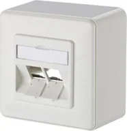 Gniazdka elektryczne - Metz METZ CONNECT Puszka połączeniowa Keystone natynkowa 2-portowa pusta biała - miniaturka - grafika 1