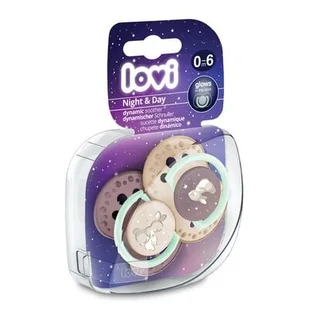 Smoczek LOVI Night&Day Girl 0-6 m (2 sztuki) - Smoczki do butelek - miniaturka - grafika 1