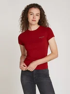 Koszulki i topy damskie - TOMMY JEANS Koszulka w kolorze bordowym - miniaturka - grafika 1
