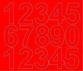 Dekoratorstwo - Cyfry samoprzylepne 6 cm czerwony z połyskiem - miniaturka - grafika 1