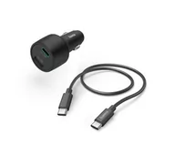 Ładowarki samochodowe - Hama USB-C, USB 32W PD/QC + kabel USB-C (czarny) - miniaturka - grafika 1