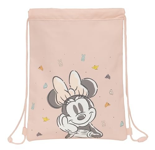 MINNIE MOUSE BABY plecak z płaskim workiem, plecak dla dzieci w różnym wieku, wygodny i wszechstronny, jakość i wytrzymałość, 26 x 34 cm, jasnoróżowy, Jasnoróżowy, Estándar, Casual