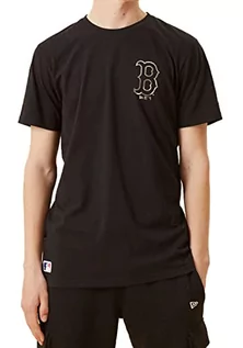 Koszulki męskie - New Era Męski T-shirt Boston czerwony Sox, blksil, XS - grafika 1