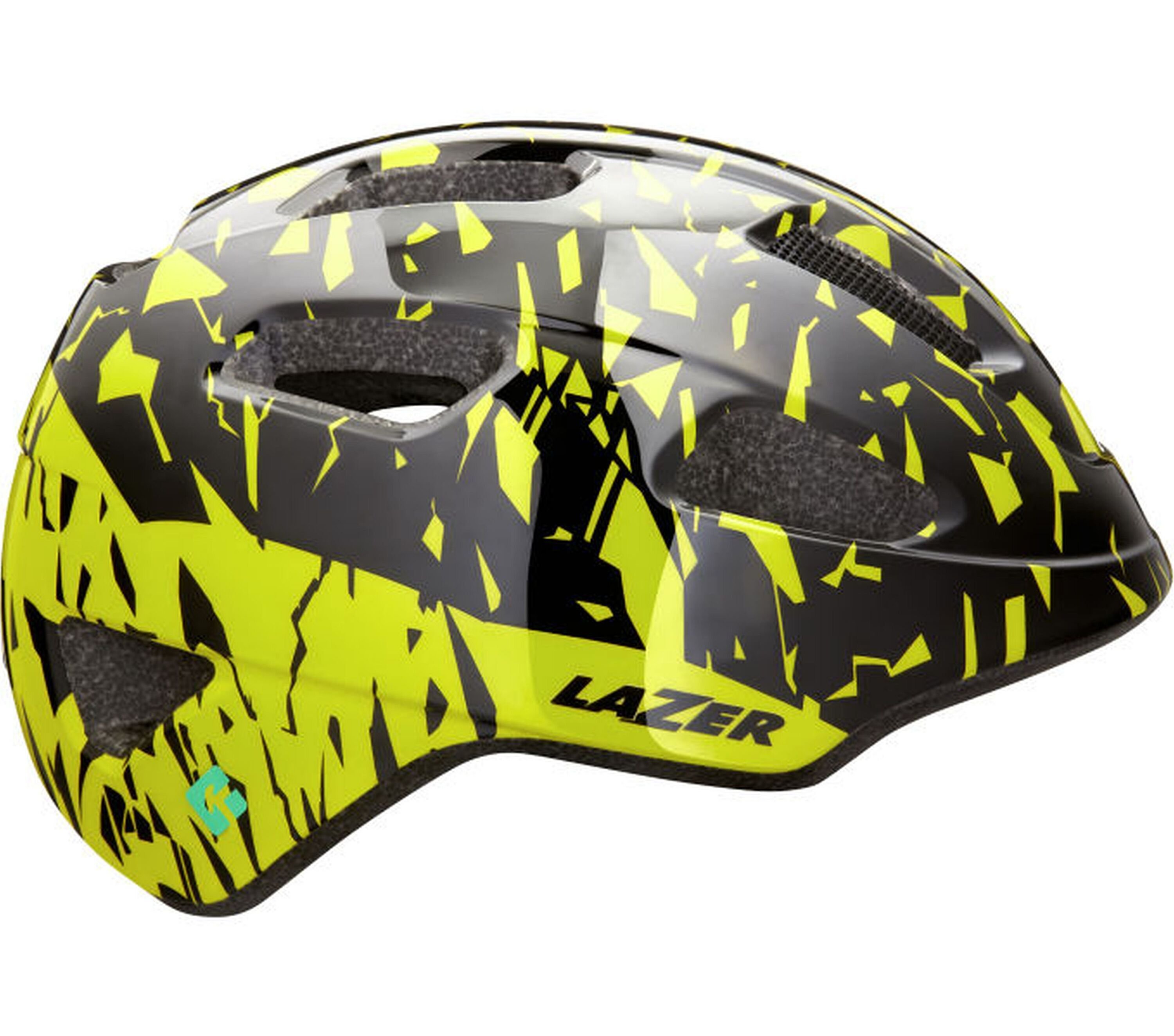 LAZER dziecięcy kask rowerowy Nutz KinetiCore, Black Flash Yellow