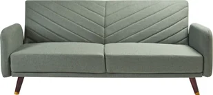 BELIANI Sofa rozkładana jasnozielona len syntetyczny 3-osobowa z funkcją spania retro - Sofy i kanapy BELIANI Sofa rozkładana jasnozielona len syntetyczny 3-osobowa z funkcją spania retro - Sofy i kanapy - miniaturka - grafika 1