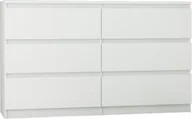 Komody - Komoda Mobene R-140, 6 szuflad, 140 cm, biały - miniaturka - grafika 1